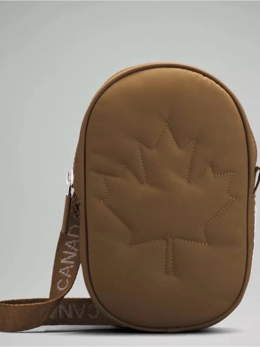 lululemon Olive Team Canada Olympics Crossbody Bag w/ Maple Leaf Stitch